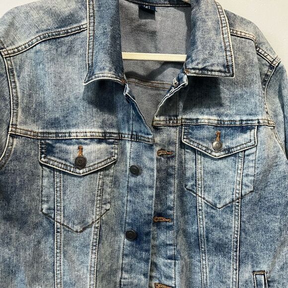 George Acid Wash Jean Denim Button Jacket L (42-44) - Picture 2 of 7